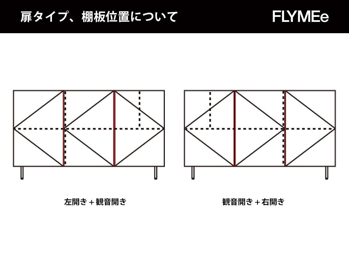 【シキ/SHIKI / GOODS】のFLOAT SIDE BOARD / フロート サイドボード 幅120cm 突板天板 インテリア・キッズ・メンズ・レディースファッション・服の通販 founy(ファニー) 　モダン　Modern, Contemporary　ホーム・キャンプ・アウトドア・お取り寄せ　Home Living / Home & Lifestyle / Camping Gear / Outdoor Camping　家具・インテリア　Home Furniture & Interior. Stylish & Functional Living Spaces　収納家具・キャビネット　Storage Furniture　サイドボード・リビング収納　Cabinet / Storage Cabinet　赤線は扉の開口側を、点線は棚板の位置を示しています。|ID: prp329100004941463 ipo3291000000037086728