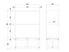 【ワークプラス/Work Plus / GOODS】のFLEX-WIZ STORAGE OPEN / フレックスウィズ ストレージ オープン(木脚) 「幅80cm」寸法図|ID: prp329100004941492 ipo3291000000037086935