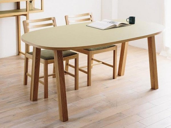 【広松木工/Hiromatsu Furniture / GOODS】のCORNICE / コルニーチェ オーバルダイニングテーブル インテリア・キッズ・メンズ・レディースファッション・服の通販 founy(ファニー) 　オイル　Body Oil　シンプル　Simple, Minimal　テーブル　Table, Dining Table　フラット　Flat, Flat Shoes　抗菌　Antibacterial, Bacteria-Resistant　ホーム・キャンプ・アウトドア・お取り寄せ　Home Living / Home & Lifestyle / Camping Gear / Outdoor Camping　家具・インテリア　Home Furniture & Interior. Stylish & Functional Living Spaces　テーブル　Dining, Coffee & Side Tables　ダイニングテーブル・食卓テーブル　Dining Tables　脚部:オーク、天板:リノリウム(オリーブ)、サイズ:幅168cm|ID: prp329100004941735 ipo3291000000037088993