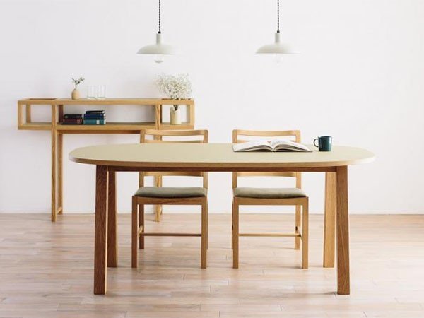 【広松木工/Hiromatsu Furniture / GOODS】のCORNICE / コルニーチェ オーバルダイニングテーブル インテリア・キッズ・メンズ・レディースファッション・服の通販 founy(ファニー) 　オイル　Body Oil　シンプル　Simple, Minimal　テーブル　Table, Dining Table　フラット　Flat, Flat Shoes　抗菌　Antibacterial, Bacteria-Resistant　ホーム・キャンプ・アウトドア・お取り寄せ　Home Living / Home & Lifestyle / Camping Gear / Outdoor Camping　家具・インテリア　Home Furniture & Interior. Stylish & Functional Living Spaces　テーブル　Dining, Coffee & Side Tables　ダイニングテーブル・食卓テーブル　Dining Tables　脚部:オーク、天板:リノリウム(オリーブ)、サイズ:幅168cm|ID: prp329100004941735 ipo3291000000037088995