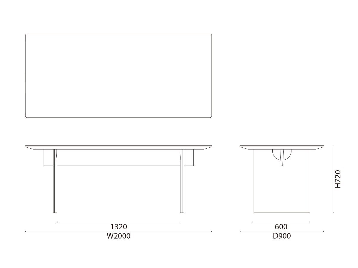 【カリモクケース/KARIMOKU CASE / GOODS】のN-DT01 / N-DT01 インテリア・キッズ・メンズ・レディースファッション・服の通販 founy(ファニー) 　テーブル　Table, Dining Table　バランス　Balance, Style Balance　ホーム・キャンプ・アウトドア・お取り寄せ　Home Living / Home & Lifestyle / Camping Gear / Outdoor Camping　家具・インテリア　Home Furniture & Interior. Stylish & Functional Living Spaces　テーブル　Dining, Coffee & Side Tables　ダイニングテーブル・食卓テーブル　Dining Tables　「幅200cm」寸法図|ID: prp329100004942025 ipo3291000000037091018