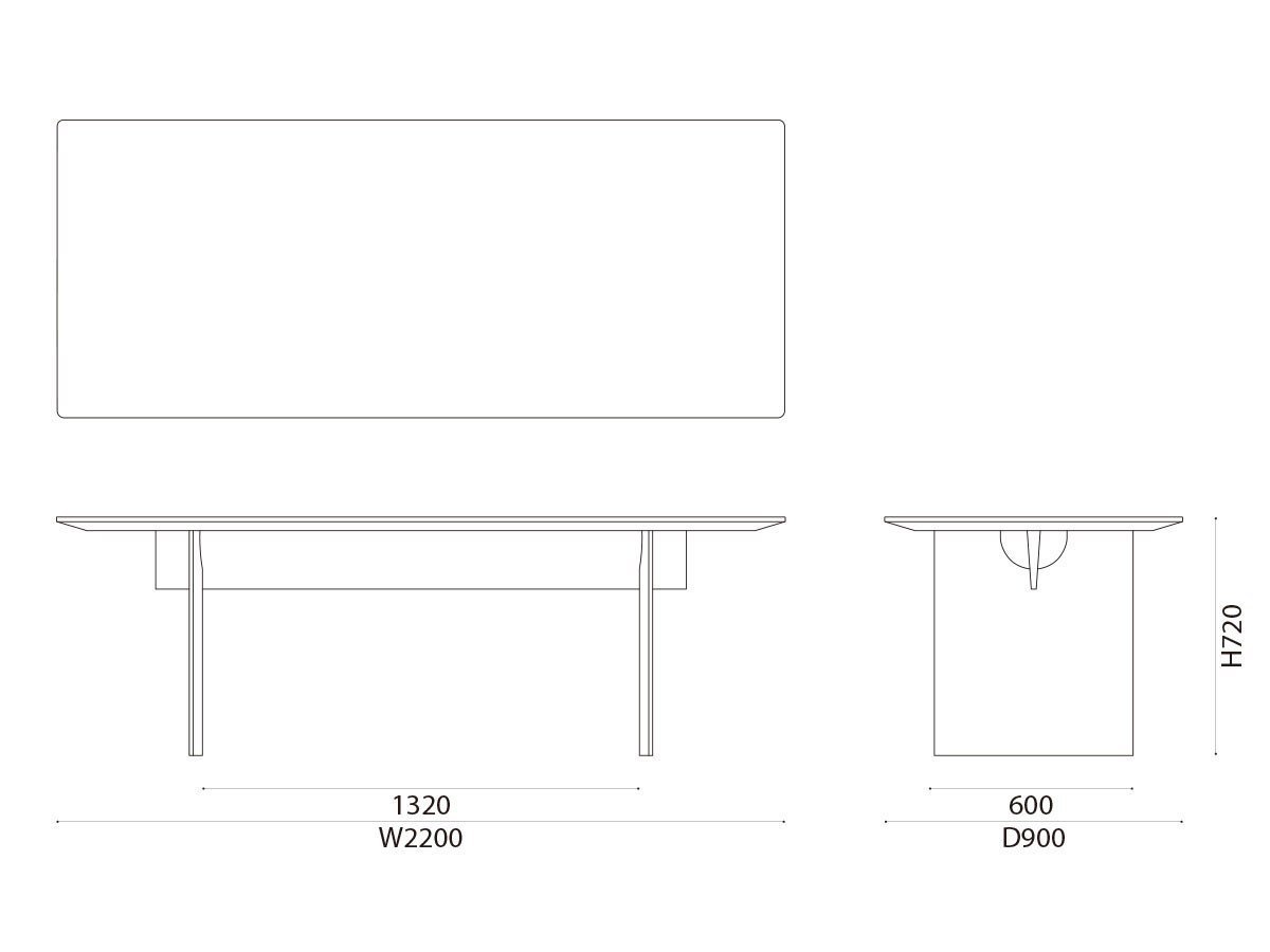 【カリモクケース/KARIMOKU CASE / GOODS】のN-DT01 / N-DT01 インテリア・キッズ・メンズ・レディースファッション・服の通販 founy(ファニー) 　テーブル　Table, Dining Table　バランス　Balance, Style Balance　ホーム・キャンプ・アウトドア・お取り寄せ　Home Living / Home & Lifestyle / Camping Gear / Outdoor Camping　家具・インテリア　Home Furniture & Interior. Stylish & Functional Living Spaces　テーブル　Dining, Coffee & Side Tables　ダイニングテーブル・食卓テーブル　Dining Tables　「幅220cm」寸法図|ID: prp329100004942025 ipo3291000000037091019