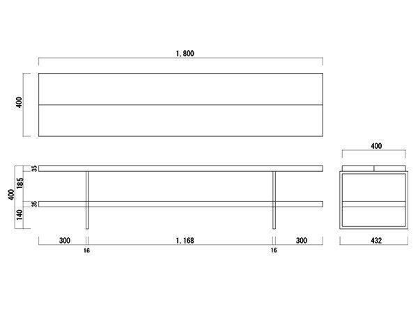 【イカピー/ikp / GOODS】のTV BOARD / テレビボード(杉古材) インテリア・キッズ・メンズ・レディースファッション・服の通販 founy(ファニー) 　オイル　Body Oil　シンプル　Simple, Minimal　フレーム　Frame, Outline　ユーズド　Used, Vintage-Look　ホーム・キャンプ・アウトドア・お取り寄せ　Home Living / Home & Lifestyle / Camping Gear / Outdoor Camping　家具・インテリア　Home Furniture & Interior. Stylish & Functional Living Spaces　テレビボード・テレビ台　TV Cabinets & Consoles　テレビ台・TVボード　Tv Board　寸法図(幅180cm)|ID: prp329100004942245 ipo3291000000037092373