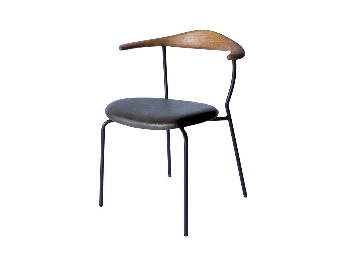 【アデペシュ/a.depeche / GOODS】のsiny chair / サイニー チェア インテリア・キッズ・メンズ・レディースファッション・服の通販 founy(ファニー) 　シンプル　Simple, Minimal　フレーム　Frame, Outline　ヴィンテージ　Vintage Style　ホーム・キャンプ・アウトドア・お取り寄せ　Home Living / Home & Lifestyle / Camping Gear / Outdoor Camping　家具・インテリア　Home Furniture & Interior. Stylish & Functional Living Spaces　チェア・椅子　Seating & Chairs　ダイニングチェア・木製チェア　Dining Chairs　アームオーク ブラウン、張地:ダークブラウン|ID: prp329100004943147 ipo3291000000037103949