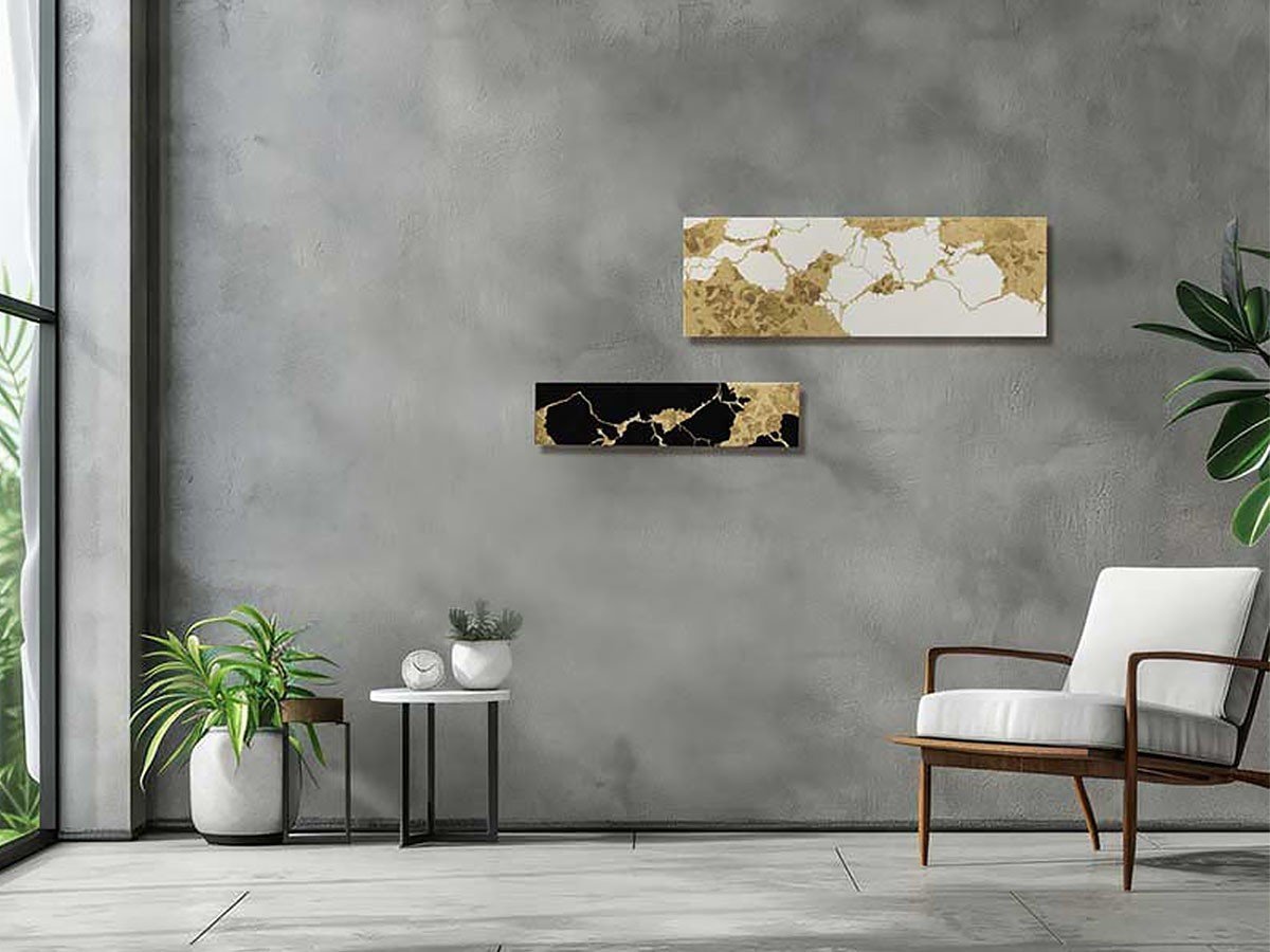 【箔一/HAKUICHI / GOODS】のアートパネル 金継ぎ 白 / アートパネル 金継ぎ 白 L インテリア・キッズ・メンズ・レディースファッション・服の通販 founy(ファニー) 　シンプル　Simple, Minimal　フラット　Flat, Flat Shoes　送料無料　Free Shipping　左下:同シリーズの「金継ぎ 黒 S」、右上:本商品|ID: prp329100004945977 ipo3291000000037122037