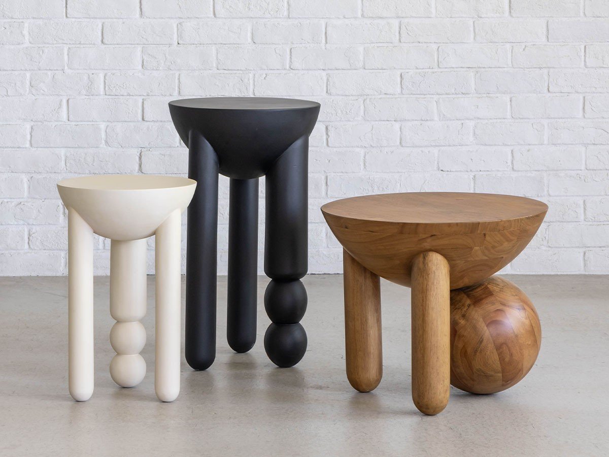 【クラッシュゲート/CRASH GATE / GOODS】のMILO OBJECT Hi / ミロ オブジェ ハイ(ブラック) インテリア・キッズ・メンズ・レディースファッション・服の通販 founy(ファニー) 　シンプル　Simple, Minimal　フォルム　Silhouette, Form　モダン　Modern, Contemporary　(左から)サイズ違いの「ミドル(アイボリー)」、本商品、同シリーズの「ロー(ブラウン)」|ID: prp329100004946019 ipo3291000000037122231