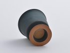 【ミシンポタリークリエーション/MISHIM POTTERY CREATION / GOODS】のStiLL goblet / スティル ゴブレット(藍墨茶) 制作工程上、色を掛け流す際につく指跡や、絵の具の飛沫跡、細かな黒点(窯の中に残る鉄分が付着したもの)|ID: prp329100004946738 ipo3291000000037126499