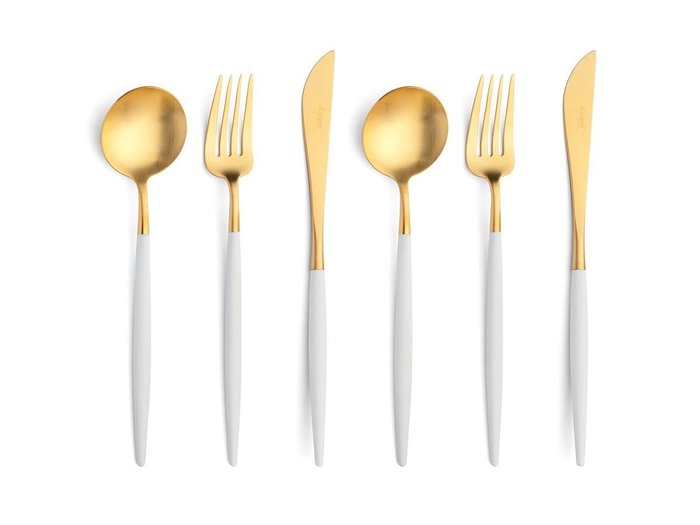 【クチポール/Cutipol / GOODS】のGOA Cutlery Set / ゴア ディナー6本セット(ホワイト × ゴールド) インテリア・キッズ・メンズ・レディースファッション・服の通販 founy(ファニー) https://founy.com/ エレガント 上品 Elegant シンプル Simple, Minimal テーブル Table, Dining Table フォルム Silhouette, Form 送料無料 Free Shipping |ID: prp329100004947413 ipo3291000000037128664