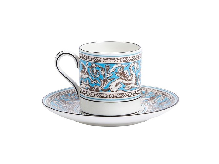 【ウェッジウッド/WEDGWOOD / GOODS】のFLORENTINE TURQUOISE COFFEE CUP & SAUCER / フロレンティーン ターコイズ コーヒーカップ & ソーサー ボンド インテリア・キッズ・メンズ・レディースファッション・服の通販 founy(ファニー) https://founy.com/ 送料無料 Free Shipping ターコイズ Turquoise, Blue-Green テーブル Table, Dining Table パターン Pattern, Design Print フォーマル Formal, Dressy ボーダー Border, Stripe モチーフ Motif, Design Theme |ID: prp329100004947517 ipo3291000000037129139