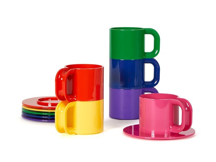 【ヘラー/Heller / GOODS】のMax Dinnerware Cups and Saucers / マックスディナーウェア カップ&ソーサー 6色セット インテリア・キッズ・メンズ・レディースファッション・服の通販 founy(ファウニー) https://founy.com/ 送料無料 Free Shipping イエロー Yellow イタリア Italy オレンジ Orange テーブル Table, Dining Table ニューヨーク New York, NYC Style フォルム Silhouette, Form |ID: prp329100004947538 ipo3291000000037129241
