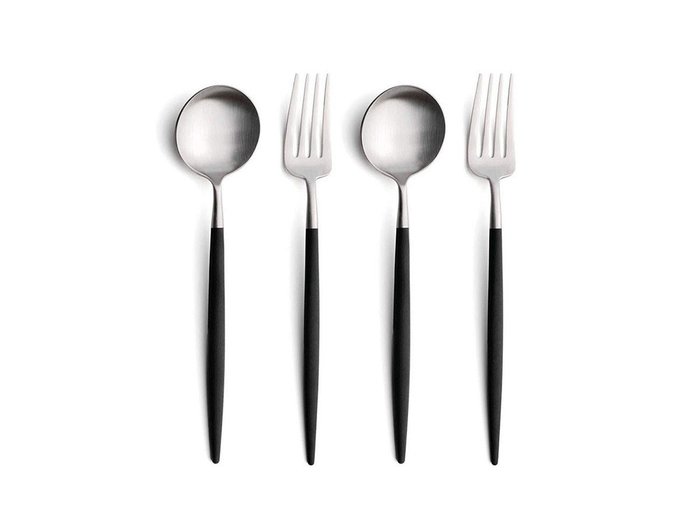 【クチポール/Cutipol / GOODS】のGOA Dessert Cutlery Set / ゴア デザート4本セット(ブラック × シルバー) インテリア・キッズ・メンズ・レディースファッション・服の通販 founy(ファニー) https://founy.com/ シルバー Silver, Metallic Silver テーブル Table, Dining Table デザート Dessert, Sweet Treat フォルム Silhouette, Form モダン Modern, Contemporary |ID: prp329100004947690 ipo3291000000037129868
