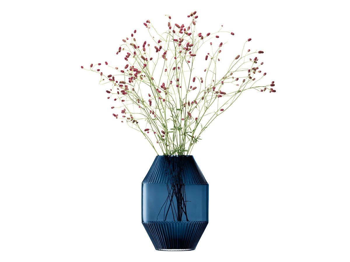 【エルエスエー インターナショナル/LSA international / GOODS】のROTUNDA VASE / ロタンダ ベース 高さ37cm インテリア・キッズ・メンズ・レディースファッション・服の通販 founy(ファニー) 　送料無料　Free Shipping　テクスチャー　Texture, Textured Fabric　フラワー　Flower, Floral　モチーフ　Motif, Design Theme　ホーム・キャンプ・アウトドア・お取り寄せ　Home Living / Home & Lifestyle / Camping Gear / Outdoor Camping　家具・インテリア　Home Furniture & Interior. Stylish & Functional Living Spaces　その他 インテリア雑貨、家具　Home Decor & Furniture Extras　サファイア|ID: prp329100004948151 ipo3291000000037132281