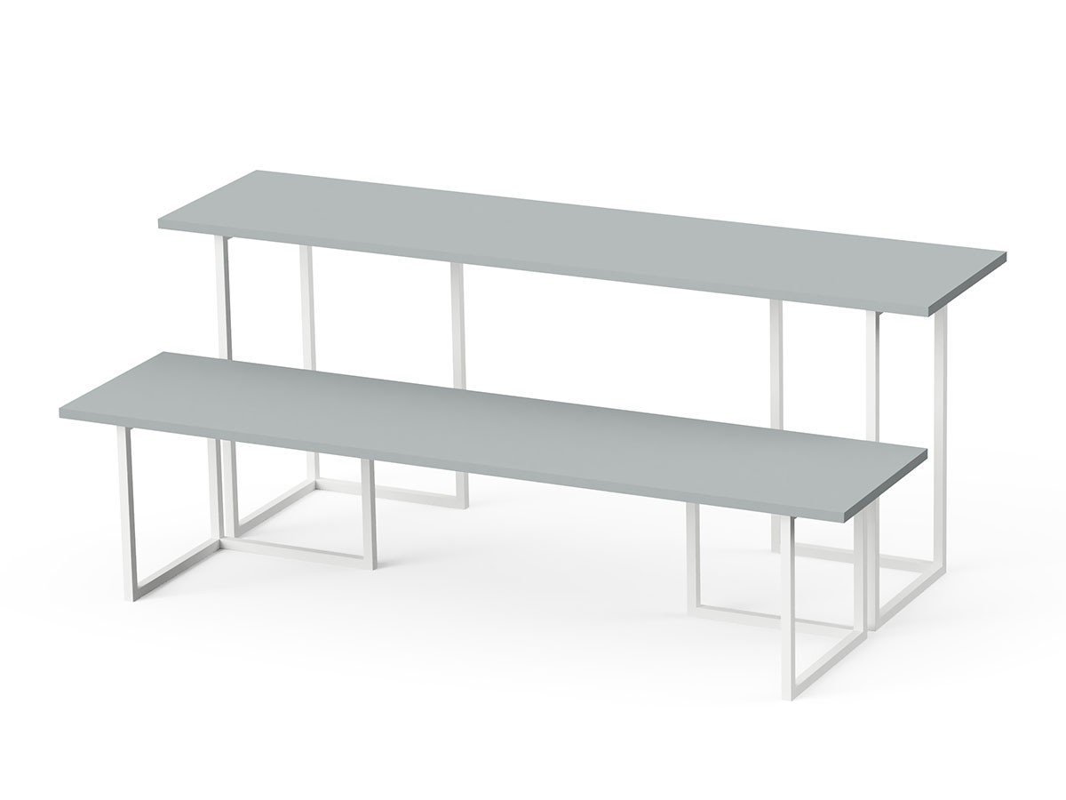 【スティール/stiiilll / GOODS】のTable Set / テーブルセット メラミン天板 ハーフ + スチール脚 S インテリア・キッズ・メンズ・レディースファッション・服の通販 founy(ファニー) 　シンプル　Simple, Minimal　スリム　Slim, Slim Fit　テーブル　Table, Dining Table　ハーフ　Half, Half-Length　フラット　Flat, Flat Shoes　ホーム・キャンプ・アウトドア・お取り寄せ　Home Living / Home & Lifestyle / Camping Gear / Outdoor Camping　家具・インテリア　Home Furniture & Interior. Stylish & Functional Living Spaces　テーブル　Dining, Coffee & Side Tables　ローテーブル・センターテーブル　Coffee & Center Tables　サイズ違いの「メラミン天板 ハーフ + スチール脚 M」と組み合わせて、ディスプレイ棚としてもご使用|ID: prp329100004956456 ipo3291000000037190375