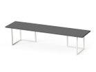 【スティール/stiiilll / GOODS】のTable Set / テーブルセット メラミン天板 ハーフ + スチール脚 S 天板ダークグレー、脚部:ホワイト|ID: prp329100004956456 ipo3291000000037275493