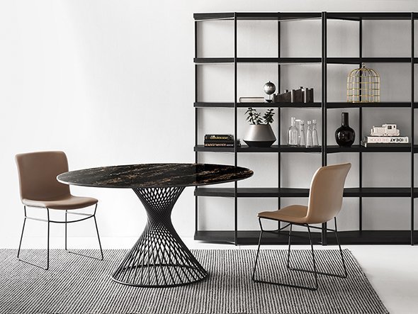 【カリガリス/Calligaris / GOODS】のVORTEX / ヴォルテックス セラミック天板 CS/4108-FD 140 インテリア・キッズ・メンズ・レディースファッション・服の通販 founy(ファニー) 　テーブル　Table, Dining Table　フレーム　Frame, Outline　ラウンド　Round, Round Neck　ホーム・キャンプ・アウトドア・お取り寄せ　Home Living / Home & Lifestyle / Camping Gear / Outdoor Camping　家具・インテリア　Home Furniture & Interior. Stylish & Functional Living Spaces　テーブル　Dining, Coffee & Side Tables　ダイニングテーブル・食卓テーブル　Dining Tables　天板P3C ブラックマーブル、脚部P15 マットブラック|ID: prp329100004956467 ipo3291000000037190440
