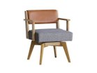 【イージーライフ/Easy Life / GOODS】のCAIN CHAIR / カイン 回転チェア 肘付(オーク材) 張地:PVCブラウン × ICグレー、座面カバー:不要|ID: prp329100004960217 ipo3291000000037215978