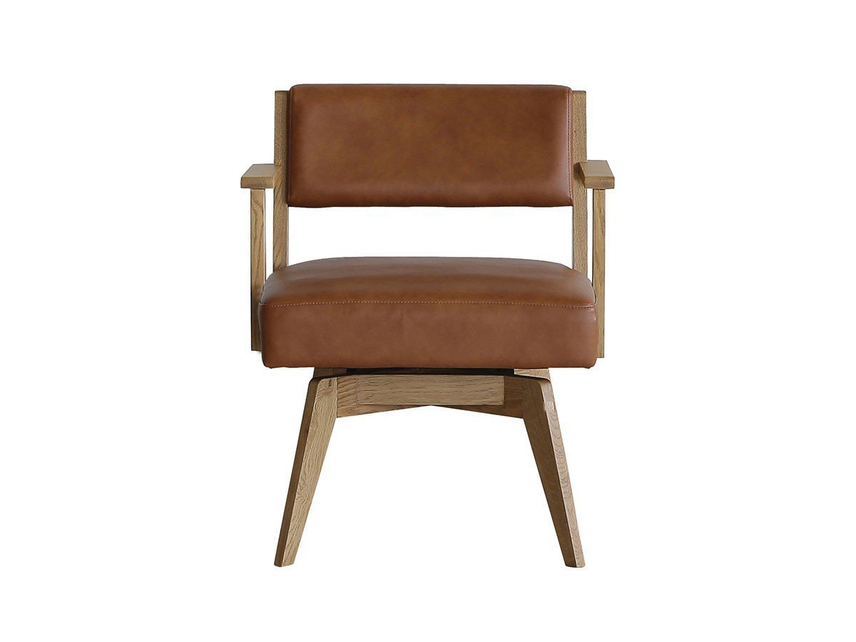 【イージーライフ/Easy Life / GOODS】のCAIN CHAIR / カイン 回転チェア 肘付(オーク材) インテリア・キッズ・メンズ・レディースファッション・服の通販 founy(ファニー) 　ファブリック　Fabric, Textile　ホーム・キャンプ・アウトドア・お取り寄せ　Home Living / Home & Lifestyle / Camping Gear / Outdoor Camping　家具・インテリア　Home Furniture & Interior. Stylish & Functional Living Spaces　チェア・椅子　Seating & Chairs　ダイニングチェア・木製チェア　Dining Chairs　張地:PVCブラウン、座面カバー:不要|ID: prp329100004960217 ipo3291000000037215989