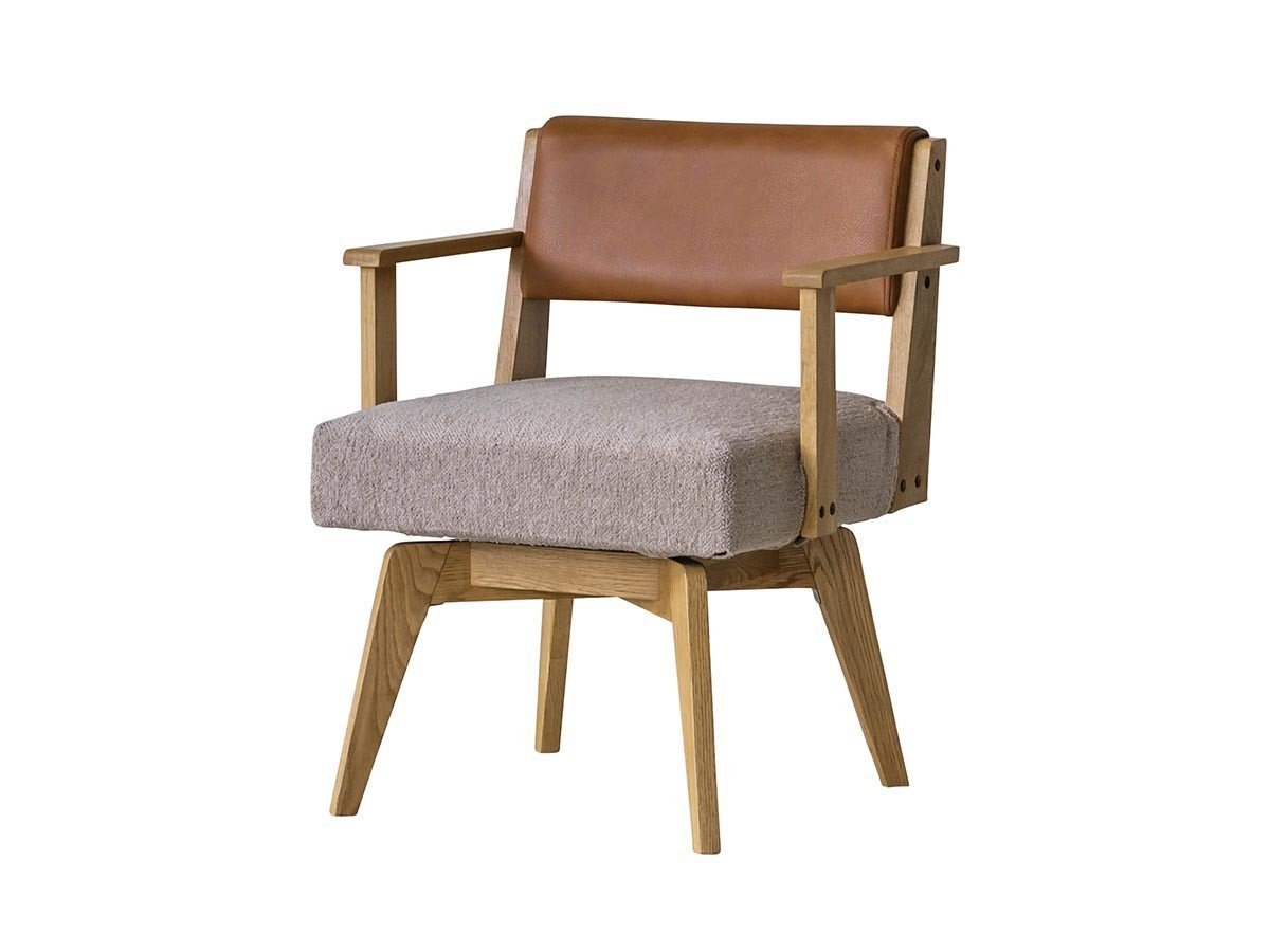 【イージーライフ/Easy Life / GOODS】のCAIN CHAIR / カイン 回転チェア 肘付(オーク材) インテリア・キッズ・メンズ・レディースファッション・服の通販 founy(ファニー) 　ファブリック　Fabric, Textile　ホーム・キャンプ・アウトドア・お取り寄せ　Home Living / Home & Lifestyle / Camping Gear / Outdoor Camping　家具・インテリア　Home Furniture & Interior. Stylish & Functional Living Spaces　チェア・椅子　Seating & Chairs　ダイニングチェア・木製チェア　Dining Chairs　座面カバー:ベージュ|ID: prp329100004960217 ipo3291000000037215992