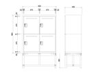 【ワークプラス/Work Plus / GOODS】のFLEX-WIZ STORAGE DOOR / フレックスウィズ ストレージ ドア(スチール脚) 「4ドア」寸法図|ID: prp329100004963579 ipo3291000000037242743