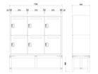 【ワークプラス/Work Plus / GOODS】のFLEX-WIZ STORAGE DOOR / フレックスウィズ ストレージ ドア(スチール脚) 「6ドア」寸法図|ID: prp329100004963579 ipo3291000000037242746