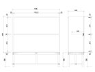 【ワークプラス/Work Plus / GOODS】のFLEX-WIZ STORAGE OPEN / フレックスウィズ ストレージ オープン(スチール脚) 「幅118cm」寸法図|ID: prp329100004963589 ipo3291000000037242826