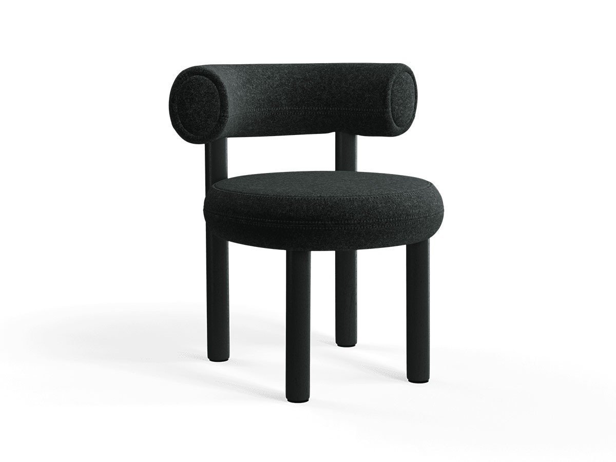 【トム ディクソン/Tom Dixon / GOODS】のFat Dining Chair Wood / ファット ダイニングチェア 木脚 インテリア・キッズ・メンズ・レディースファッション・服の通販 founy(ファウニー) 　送料無料　Free Shipping　クッション　Cushion, Throw Pillow　フォルム　Silhouette, Form　ホーム・キャンプ・アウトドア・お取り寄せ　Home Living / Home & Lifestyle / Camping Gear / Outdoor Camping　家具・インテリア　Home Furniture & Interior. Stylish & Functional Living Spaces　チェア・椅子　Seating & Chairs　ダイニングチェア・木製チェア　Dining Chairs　張地:ディヴィナ メランジェ3 0180(CAT3)、フレームブラック|ID: prp329100004967741 ipo3291000000037260801