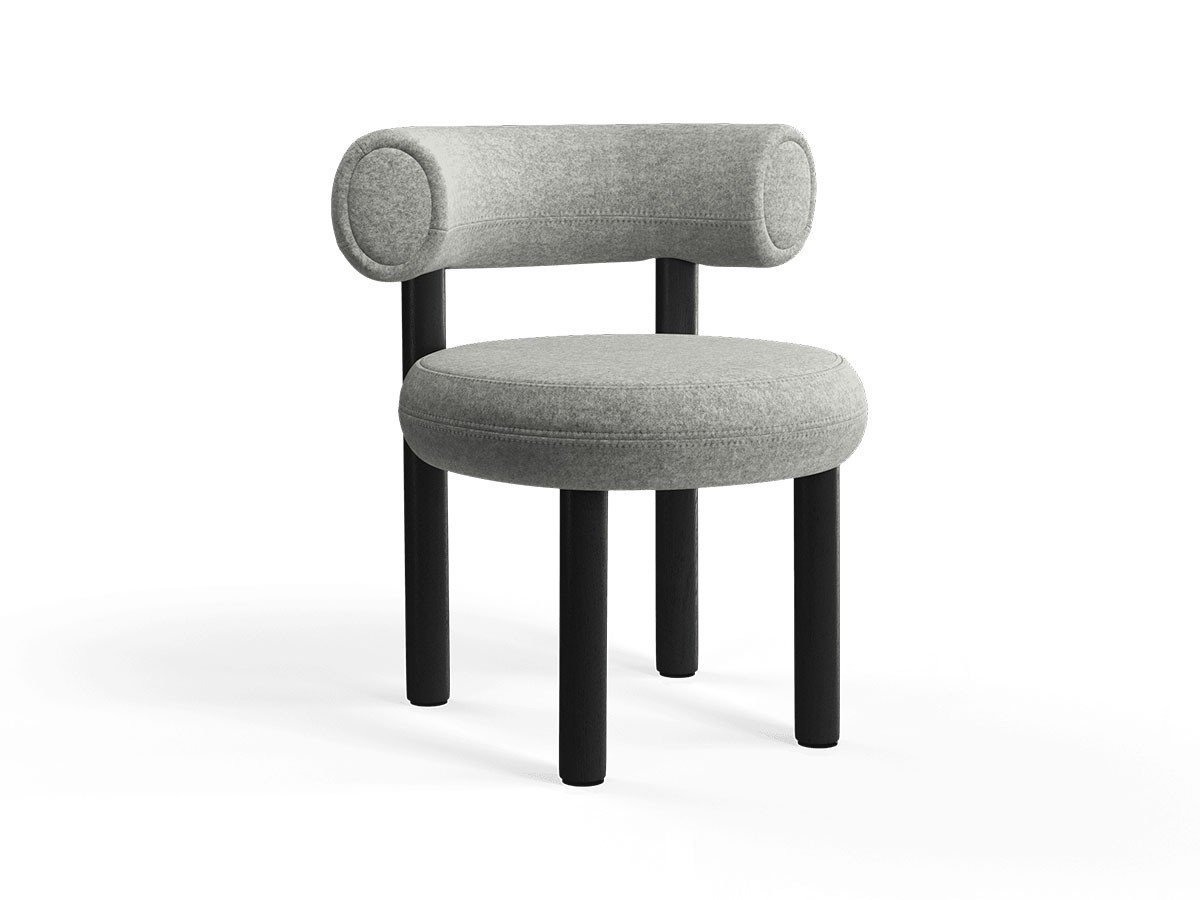 【トム ディクソン/Tom Dixon / GOODS】のFat Dining Chair Wood / ファット ダイニングチェア 木脚 インテリア・キッズ・メンズ・レディースファッション・服の通販 founy(ファウニー) 　送料無料　Free Shipping　クッション　Cushion, Throw Pillow　フォルム　Silhouette, Form　ホーム・キャンプ・アウトドア・お取り寄せ　Home Living / Home & Lifestyle / Camping Gear / Outdoor Camping　家具・インテリア　Home Furniture & Interior. Stylish & Functional Living Spaces　チェア・椅子　Seating & Chairs　ダイニングチェア・木製チェア　Dining Chairs　張地:ディヴィナ メランジェ3 0120(CAT3)、フレームブラック|ID: prp329100004967741 ipo3291000000037260816