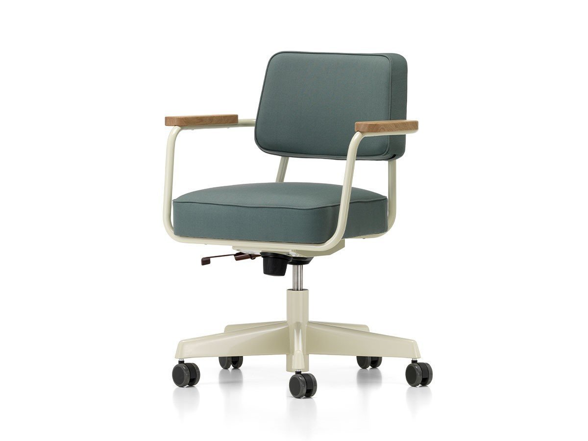 【ヴィトラ/Vitra / GOODS】のFauteuil Direction Pivotant / フォトゥイユ ディレクション ピヴォタン インテリア・キッズ・メンズ・レディースファッション・服の通販 founy(ファウニー) 　送料無料　Free Shipping　ファブリック　Fabric, Textile　フランス　France, French　ワーク　Workwear, Utility Style　ホーム・キャンプ・アウトドア・お取り寄せ　Home Living / Home & Lifestyle / Camping Gear / Outdoor Camping　家具・インテリア　Home Furniture & Interior. Stylish & Functional Living Spaces　チェア・椅子　Seating & Chairs　オフィスチェア・在宅ワーク用チェア　Office & Desk Chairs　張地:ツイル 17 グリーングレー(ファブリック F60)、フレーム:ブランコロンブ、アーム:ナチュ|ID: prp329100004967796 ipo3291000000037260974