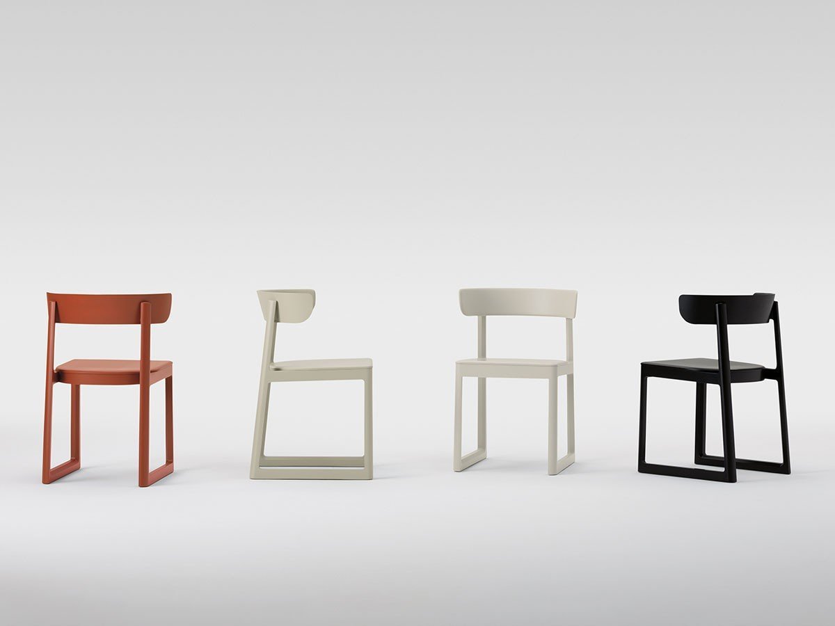 【マルニコレクション/MARUNI COLLECTION / GOODS】のEN Chair / エン チェア 板座 インテリア・キッズ・メンズ・レディースファッション・服の通販 founy(ファウニー) 　送料無料　Free Shipping　シンプル　Simple, Minimal　テーブル　Table, Dining Table　フレーム　Frame, Outline　ループ　Loop, Loop Knit　ホーム・キャンプ・アウトドア・お取り寄せ　Home Living / Home & Lifestyle / Camping Gear / Outdoor Camping　家具・インテリア　Home Furniture & Interior. Stylish & Functional Living Spaces　チェア・椅子　Seating & Chairs　ダイニングチェア・木製チェア　Dining Chairs　左から:マットラスティレッド、マットダスティグリーン、マットクレイホワイト、マットブラック|ID: prp329100004967947 ipo3291000000037261522
