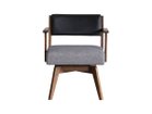 【イージーライフ/Easy Life / GOODS】のCAIN CHAIR / カイン 回転チェア 肘付(ウォールナット材) 張地:PVCブラック × ICグレー、座面カバー:不要|ID: prp329100004967966 ipo3291000000037261591