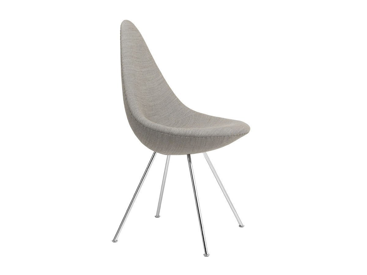 【フリッツ ハンセン/FRITZ HANSEN / GOODS】のDROP / ドロップ フルパディングチェア 3110 インテリア・キッズ・メンズ・レディースファッション・服の通販 founy(ファニー) 　ドロップ　Drop Shoulder, Dropped Style　ファブリック　Fabric, Textile　フェルト　Felt, Felt Fabric　送料無料　Free Shipping　おすすめ　Recommended / Our Picks　ホーム・キャンプ・アウトドア・お取り寄せ　Home Living / Home & Lifestyle / Camping Gear / Outdoor Camping　家具・インテリア　Home Furniture & Interior. Stylish & Functional Living Spaces　チェア・椅子　Seating & Chairs　ダイニングチェア・木製チェア　Dining Chairs　張地:キャンバス 114 グレー()、脚部:クローム仕上|ID: prp329100004968234 ipo3291000000037262484