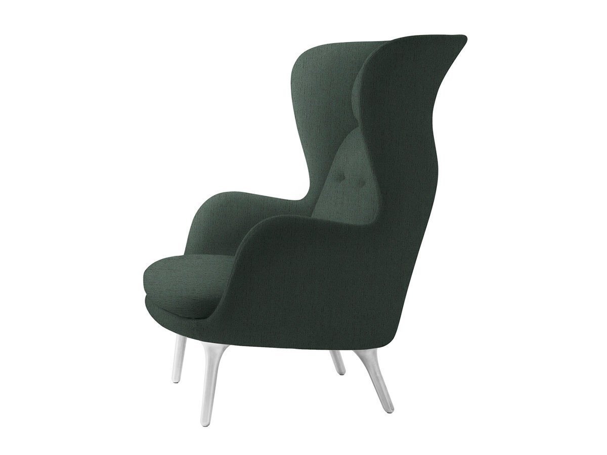 【フリッツ ハンセン/FRITZ HANSEN / GOODS】のRO / ロオチェア ラウンジチェア サテン仕上アルミ製ベース JH1 インテリア・キッズ・メンズ・レディースファッション・服の通販 founy(ファウニー) 　クッション　Cushion, Throw Pillow　グラス　Glass, Eyewear　サテン　Satin, Glossy Fabric　テーブル　Table, Dining Table　ファブリック　Fabric, Textile　フォルム　Silhouette, Form　フォーム　Form　おすすめ　Recommended / Our Picks　ホーム・キャンプ・アウトドア・お取り寄せ　Home Living / Home & Lifestyle / Camping Gear / Outdoor Camping　家具・インテリア　Home Furniture & Interior. Stylish & Functional Living Spaces　チェア・椅子　Seating & Chairs　ラウンジチェア・リクライナー　Lounge Chairs / Recliners　張地:1161 ダークグリーン(クリスチャンハウン)|ID: prp329100004968382 ipo3291000000037262952