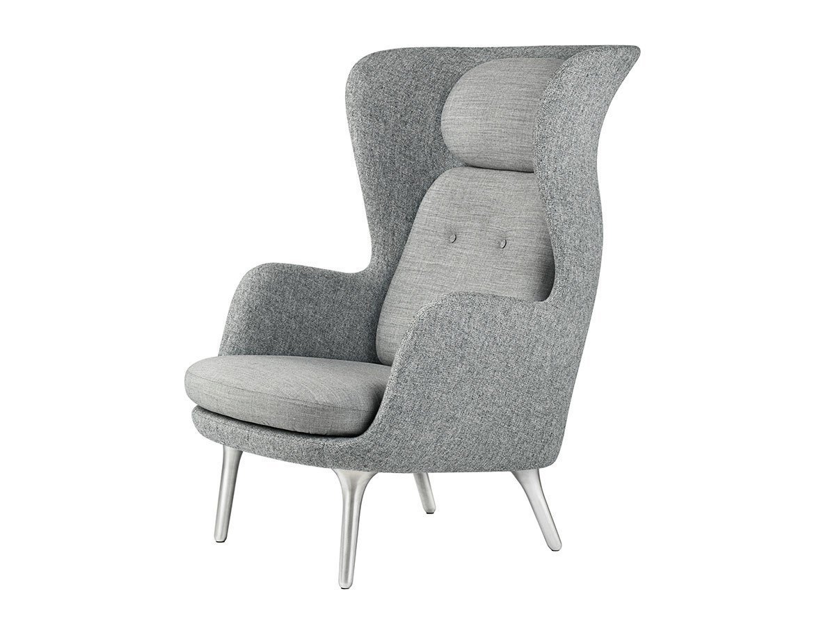 【フリッツ ハンセン/FRITZ HANSEN / GOODS】のRO / ロオチェア ラウンジチェア サテン仕上アルミ製ベース JH1 インテリア・キッズ・メンズ・レディースファッション・服の通販 founy(ファウニー) 　クッション　Cushion, Throw Pillow　グラス　Glass, Eyewear　サテン　Satin, Glossy Fabric　テーブル　Table, Dining Table　ファブリック　Fabric, Textile　フォルム　Silhouette, Form　フォーム　Form　おすすめ　Recommended / Our Picks　ホーム・キャンプ・アウトドア・お取り寄せ　Home Living / Home & Lifestyle / Camping Gear / Outdoor Camping　家具・インテリア　Home Furniture & Interior. Stylish & Functional Living Spaces　チェア・椅子　Seating & Chairs　ラウンジチェア・リクライナー　Lounge Chairs / Recliners　シェル:FAME / 66061、クッション:CANVAS / 794 ダークブルー|ID: prp329100004968382 ipo3291000000037262958