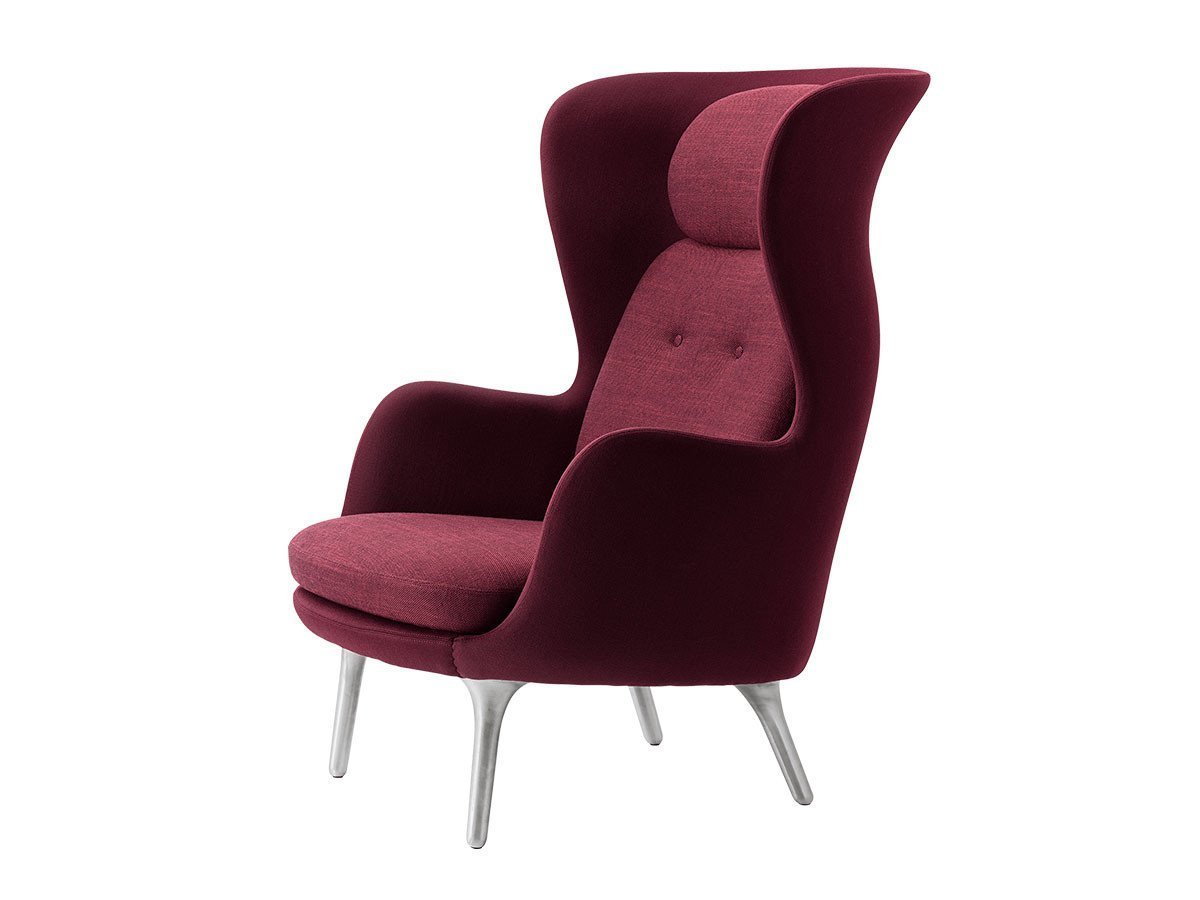 【フリッツ ハンセン/FRITZ HANSEN / GOODS】のRO / ロオチェア ラウンジチェア サテン仕上アルミ製ベース JH1 インテリア・キッズ・メンズ・レディースファッション・服の通販 founy(ファウニー) 　クッション　Cushion, Throw Pillow　グラス　Glass, Eyewear　サテン　Satin, Glossy Fabric　テーブル　Table, Dining Table　ファブリック　Fabric, Textile　フォルム　Silhouette, Form　フォーム　Form　おすすめ　Recommended / Our Picks　ホーム・キャンプ・アウトドア・お取り寄せ　Home Living / Home & Lifestyle / Camping Gear / Outdoor Camping　家具・インテリア　Home Furniture & Interior. Stylish & Functional Living Spaces　チェア・椅子　Seating & Chairs　ラウンジチェア・リクライナー　Lounge Chairs / Recliners　シェル:BALDER / 3 682、クッション:SUNNIVA / 662 バーガンディ|ID: prp329100004968382 ipo3291000000037262960