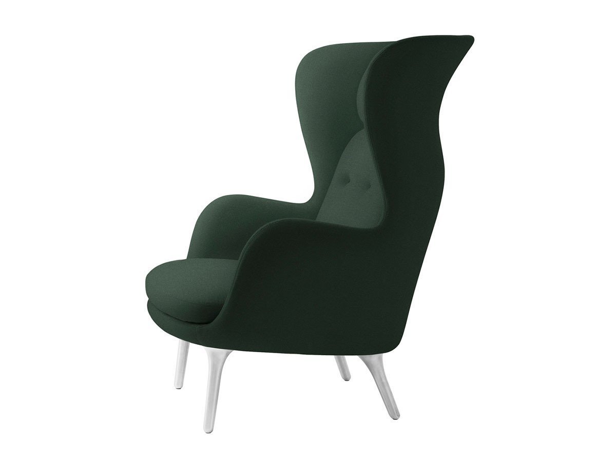 【フリッツ ハンセン/FRITZ HANSEN / GOODS】のRO / ロオチェア ラウンジチェア サテン仕上アルミ製ベース JH1 インテリア・キッズ・メンズ・レディースファッション・服の通販 founy(ファウニー) 　クッション　Cushion, Throw Pillow　グラス　Glass, Eyewear　サテン　Satin, Glossy Fabric　テーブル　Table, Dining Table　ファブリック　Fabric, Textile　フォルム　Silhouette, Form　フォーム　Form　おすすめ　Recommended / Our Picks　ホーム・キャンプ・アウトドア・お取り寄せ　Home Living / Home & Lifestyle / Camping Gear / Outdoor Camping　家具・インテリア　Home Furniture & Interior. Stylish & Functional Living Spaces　チェア・椅子　Seating & Chairs　ラウンジチェア・リクライナー　Lounge Chairs / Recliners　張地:1160 ダークグリーンユニ(クリスチャンハウン)|ID: prp329100004968382 ipo3291000000037262979