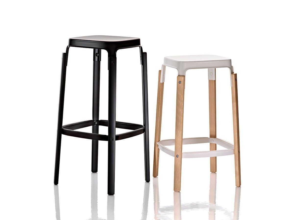 【マジス/MAGIS / GOODS】のSTEELWOOD STOOL / スティールウッド スツール インテリア・キッズ・メンズ・レディースファッション・服の通販 founy(ファウニー) 　送料無料　Free Shipping　ウッド　Wooden Design　ホーム・キャンプ・アウトドア・お取り寄せ　Home Living / Home & Lifestyle / Camping Gear / Outdoor Camping　家具・インテリア　Home Furniture & Interior. Stylish & Functional Living Spaces　チェア・椅子　Seating & Chairs　スツール・バースツール　Stools & Bar Stools　ホーム・キャンプ・アウトドア・お取り寄せ　Home Living / Home & Lifestyle / Camping Gear / Outdoor Camping　家具・インテリア　Home Furniture & Interior. Stylish & Functional Living Spaces　チェア・椅子　Seating & Chairs　カウンターチェア・ハイチェア　Bar Stools / High Stools　左:高さ78cm、右:高さ68cm|ID: prp329100004968684 ipo3291000000037263986