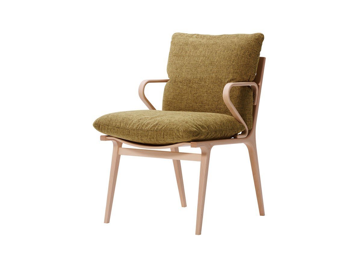 【天童木工/Tendo Mokko / GOODS】のDAN Arm Chair / ダン アームチェア インテリア・キッズ・メンズ・レディースファッション・服の通販 founy(ファウニー) 　送料無料　Free Shipping　クッション　Cushion, Throw Pillow　フレーム　Frame, Outline　ホーム・キャンプ・アウトドア・お取り寄せ　Home Living / Home & Lifestyle / Camping Gear / Outdoor Camping　家具・インテリア　Home Furniture & Interior. Stylish & Functional Living Spaces　チェア・椅子　Seating & Chairs　ダイニングチェア・木製チェア　Dining Chairs　ホーム・キャンプ・アウトドア・お取り寄せ　Home Living / Home & Lifestyle / Camping Gear / Outdoor Camping　家具・インテリア　Home Furniture & Interior. Stylish & Functional Living Spaces　チェア・椅子　Seating & Chairs　アームチェア・アクセントチェア　Armchairs & Accent Chairs　張地:カッセル C0535 イエロー(グレードC)、フレームナチュラル|ID: prp329100004968855 ipo3291000000037264567
