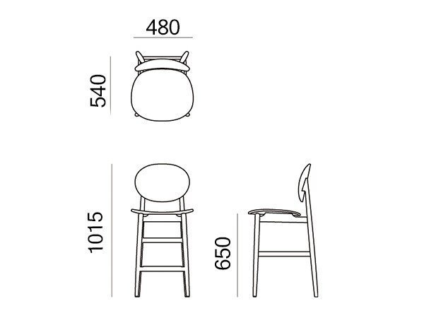 【アリアケ/ARIAKE / GOODS】のOutline Barstool / アウトライン バースツール(レザーシート+ファブリックバック) インテリア・キッズ・メンズ・レディースファッション・服の通販 founy(ファウニー) 　送料無料　Free Shipping　テーブル　Table, Dining Table　ファブリック　Fabric, Textile　ホーム・キャンプ・アウトドア・お取り寄せ　Home Living / Home & Lifestyle / Camping Gear / Outdoor Camping　家具・インテリア　Home Furniture & Interior. Stylish & Functional Living Spaces　チェア・椅子　Seating & Chairs　スツール・バースツール　Stools & Bar Stools　ホーム・キャンプ・アウトドア・お取り寄せ　Home Living / Home & Lifestyle / Camping Gear / Outdoor Camping　家具・インテリア　Home Furniture & Interior. Stylish & Functional Living Spaces　チェア・椅子　Seating & Chairs　カウンターチェア・ハイチェア　Bar Stools / High Stools　寸法図「座面高65cm(全高101.5cm)」|ID: prp329100004968940 ipo3291000000037264896