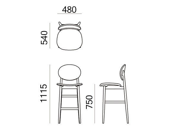 【アリアケ/ARIAKE / GOODS】のOutline Barstool / アウトライン バースツール(レザーシート+ファブリックバック) インテリア・キッズ・メンズ・レディースファッション・服の通販 founy(ファウニー) 　送料無料　Free Shipping　テーブル　Table, Dining Table　ファブリック　Fabric, Textile　ホーム・キャンプ・アウトドア・お取り寄せ　Home Living / Home & Lifestyle / Camping Gear / Outdoor Camping　家具・インテリア　Home Furniture & Interior. Stylish & Functional Living Spaces　チェア・椅子　Seating & Chairs　スツール・バースツール　Stools & Bar Stools　ホーム・キャンプ・アウトドア・お取り寄せ　Home Living / Home & Lifestyle / Camping Gear / Outdoor Camping　家具・インテリア　Home Furniture & Interior. Stylish & Functional Living Spaces　チェア・椅子　Seating & Chairs　カウンターチェア・ハイチェア　Bar Stools / High Stools　寸法図「座面高75cm(全高111.5cm)」|ID: prp329100004968940 ipo3291000000037264897