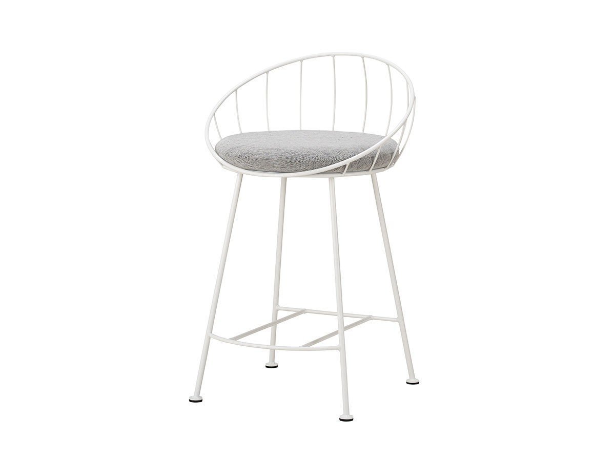 【杉山製作所/Sugiyama Seisakusho / GOODS】のHoop Counter Chair / フープ カウンターチェア 座面高57cm インテリア・キッズ・メンズ・レディースファッション・服の通販 founy(ファウニー) 　送料無料　Free Shipping　クッション　Cushion, Throw Pillow　フォルム　Silhouette, Form　フープ　Hoop, Hoop Earrings　ホーム・キャンプ・アウトドア・お取り寄せ　Home Living / Home & Lifestyle / Camping Gear / Outdoor Camping　家具・インテリア　Home Furniture & Interior. Stylish & Functional Living Spaces　チェア・椅子　Seating & Chairs　カウンターチェア・ハイチェア　Bar Stools / High Stools　張地:モントレー MSGR シルバーグレー(Aランク)、フレームサンドホワイト|ID: prp329100004968941 ipo3291000000037264903