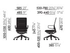 【ヴィトラ/Vitra / GOODS】のAC 5 Work / AC 5 ワーク 寸法図「固定式リングアームレスト」|ID: prp329100004968966 ipo3291000000037265081