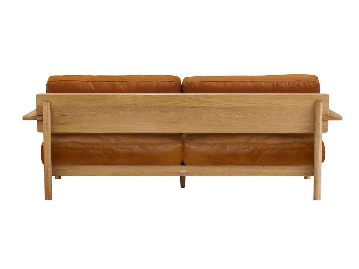 【イデー/IDEE / GOODS】のDIMANCHE SOFA(3) Leather / ディモンシュ ソファ(3) レザー インテリア・キッズ・メンズ・レディースファッション・服の通販 founy(ファウニー) 　クッション　Cushion, Throw Pillow　ファブリック　Fabric, Textile　フェザー　Feather, Feather Detail　フレーム　Frame, Outline　リラックス　Relax, Relaxed Fit　ホーム・キャンプ・アウトドア・お取り寄せ　Home Living / Home & Lifestyle / Camping Gear / Outdoor Camping　家具・インテリア　Home Furniture & Interior. Stylish & Functional Living Spaces　ソファー　Couches & Sofas　背面から見た際も、無垢材の美しい木目を感じられます。|ID: prp329100004969154 ipo3291000000037266779