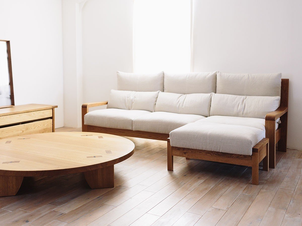 【広松木工/Hiromatsu Furniture / GOODS】のCIELO / シエロ ソファ 182 / 228 インテリア・キッズ・メンズ・レディースファッション・服の通販 founy(ファウニー) 　オイル　Body Oil　クッション　Cushion, Throw Pillow　フレーム　Frame, Outline　ミドル　Middle Length, Mid Height　ラバー　Rubber, Rubber Sole　リラックス　Relax, Relaxed Fit　ホーム・キャンプ・アウトドア・お取り寄せ　Home Living / Home & Lifestyle / Camping Gear / Outdoor Camping　家具・インテリア　Home Furniture & Interior. Stylish & Functional Living Spaces　その他 インテリア雑貨、家具　Home Decor & Furniture Extras　張地:ナチュラル / NA(ルーガ)、フレーム:オーク、サイズ:幅228cm|ID: prp329100004969205 ipo3291000000037267193