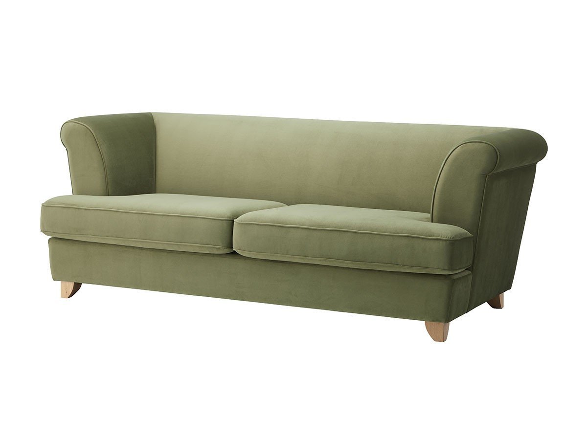 【フライミー ブラン/FLYMEe Blanc / GOODS】の2P SOFA / 2人掛けワイドソファ n5910 インテリア・キッズ・メンズ・レディースファッション・服の通販 founy(ファウニー) 　クッション　Cushion, Throw Pillow　クラシカル　Classical, Vintage-Inspired　フォルム　Silhouette, Form　ワイド　Wide, Wide Fit　ホーム・キャンプ・アウトドア・お取り寄せ　Home Living / Home & Lifestyle / Camping Gear / Outdoor Camping　家具・インテリア　Home Furniture & Interior. Stylish & Functional Living Spaces　ソファー　Couches & Sofas　張地:フーゴ オリーブ(Eランク)、脚部ナチュラル|ID: prp329100004969419 ipo3291000000037268718
