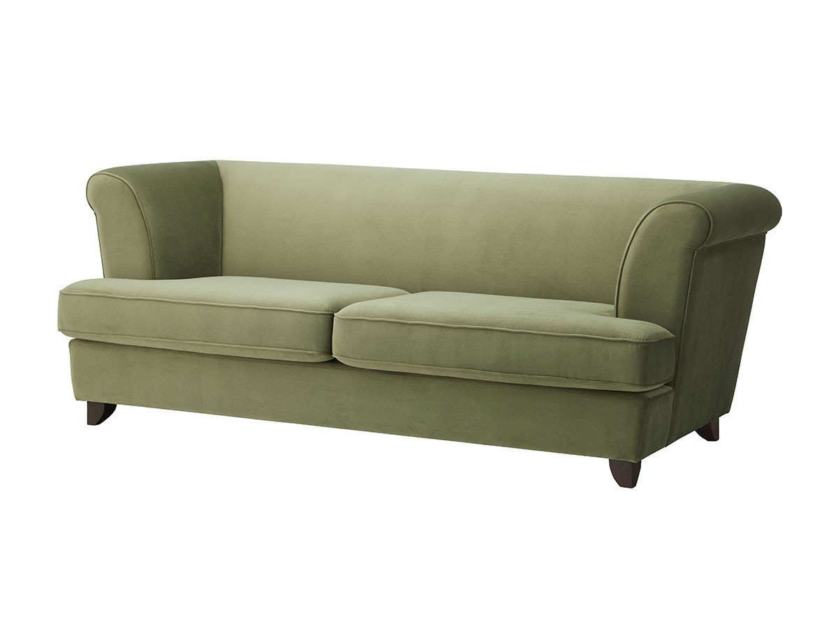 【フライミー ブラン/FLYMEe Blanc / GOODS】の2P SOFA / 2人掛けワイドソファ n5910 インテリア・キッズ・メンズ・レディースファッション・服の通販 founy(ファウニー) 　クッション　Cushion, Throw Pillow　クラシカル　Classical, Vintage-Inspired　フォルム　Silhouette, Form　ワイド　Wide, Wide Fit　ホーム・キャンプ・アウトドア・お取り寄せ　Home Living / Home & Lifestyle / Camping Gear / Outdoor Camping　家具・インテリア　Home Furniture & Interior. Stylish & Functional Living Spaces　ソファー　Couches & Sofas　張地:フーゴ オリーブ(Eランク)、脚部ダークブラウン|ID: prp329100004969419 ipo3291000000037268719