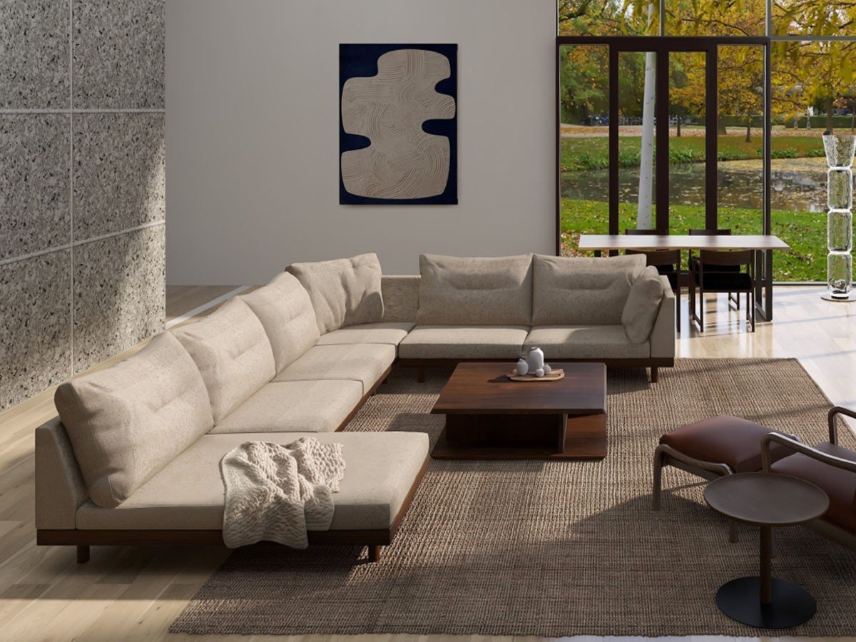 【マスターウォール/MASTERWAL / GOODS】のDANISH GRANDE SOFA / デニッシュ グランデ ソファ シングルアーム 2シーター159 インテリア・キッズ・メンズ・レディースファッション・服の通販 founy(ファウニー) 　クッション　Cushion, Throw Pillow　フェザー　Feather, Feather Detail　ホーム・キャンプ・アウトドア・お取り寄せ　Home Living / Home & Lifestyle / Camping Gear / Outdoor Camping　家具・インテリア　Home Furniture & Interior. Stylish & Functional Living Spaces　ソファー　Couches & Sofas　参考イメージ張地:クスクス TG302 パールグレー(ファブリック4)、フレーム:ウ|ID: prp329100004969448 ipo3291000000037268895