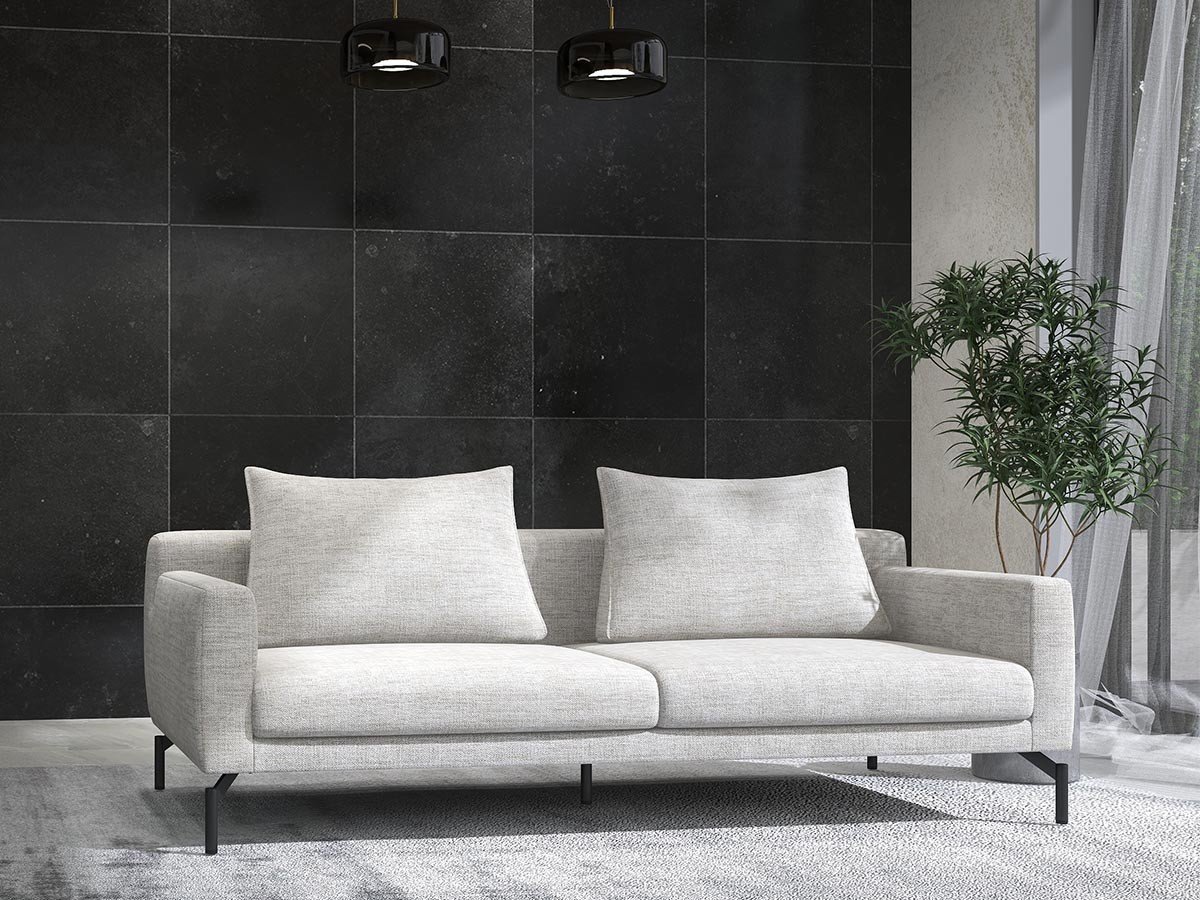 【フランネルソファ/FLANNEL SOFA / GOODS】のLENIS 2.5P SOFA / レニス 2.5人掛けソファ インテリア・キッズ・メンズ・レディースファッション・服の通販 founy(ファウニー) 　クッション　Cushion, Throw Pillow　シンプル　Simple, Minimal　スタンダード　Standard, Basic　パイピング　Piping, Trim Design　フォルム　Silhouette, Form　ポケット　Pocket, Pocket Detail　モダン　Modern, Contemporary　リラックス　Relax, Relaxed Fit　ホーム・キャンプ・アウトドア・お取り寄せ　Home Living / Home & Lifestyle / Camping Gear / Outdoor Camping　家具・インテリア　Home Furniture & Interior. Stylish & Functional Living Spaces　ソファー　Couches & Sofas　参考イメージ(張地:HUシリーズ ライトグレー / グループ4、脚部ブラック焼付塗装)|ID: prp329100004969602 ipo3291000000037269949