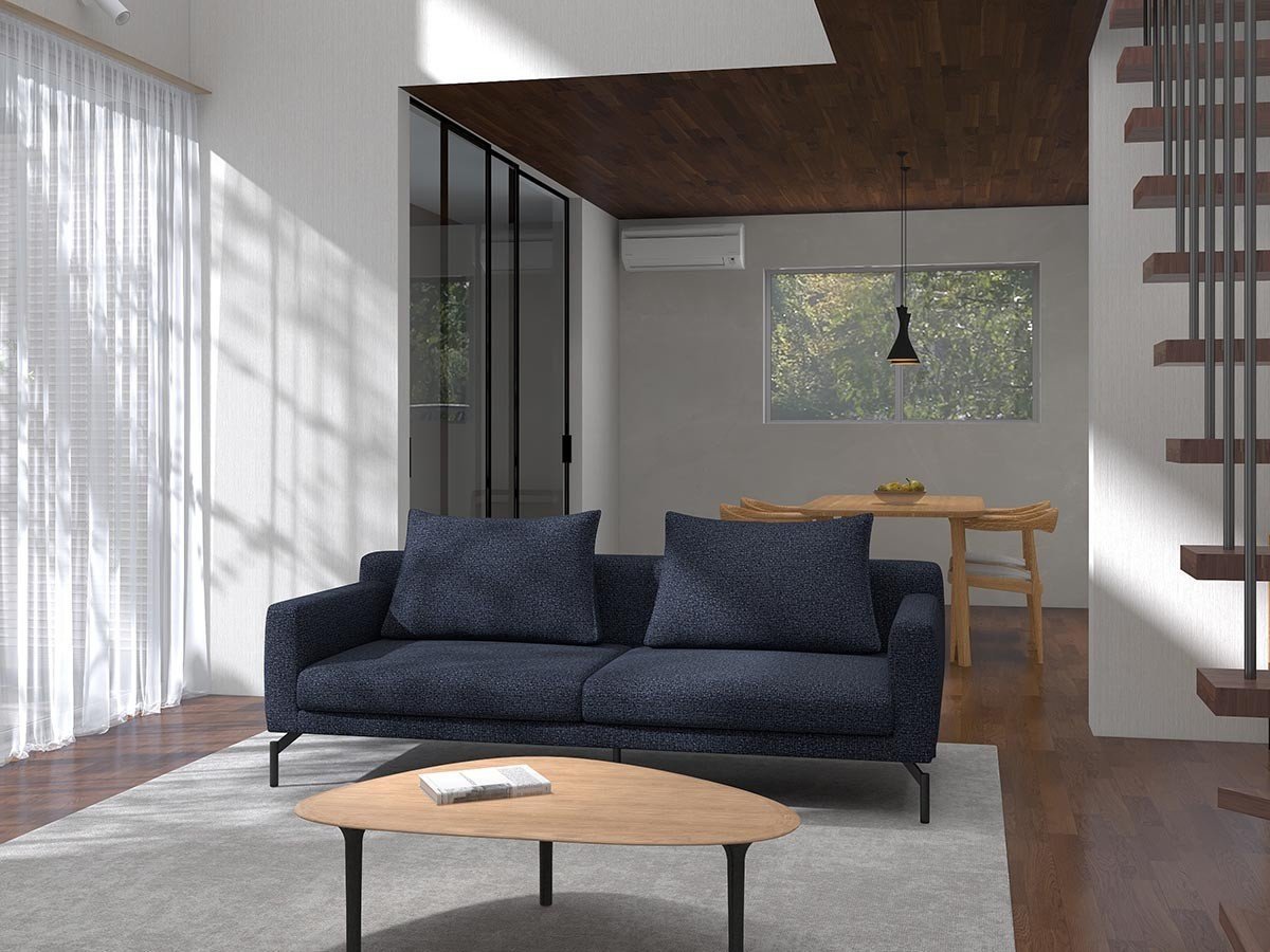 【フランネルソファ/FLANNEL SOFA / GOODS】のLENIS 2.5P SOFA / レニス 2.5人掛けソファ インテリア・キッズ・メンズ・レディースファッション・服の通販 founy(ファウニー) 　クッション　Cushion, Throw Pillow　シンプル　Simple, Minimal　スタンダード　Standard, Basic　パイピング　Piping, Trim Design　フォルム　Silhouette, Form　ポケット　Pocket, Pocket Detail　モダン　Modern, Contemporary　リラックス　Relax, Relaxed Fit　ホーム・キャンプ・アウトドア・お取り寄せ　Home Living / Home & Lifestyle / Camping Gear / Outdoor Camping　家具・インテリア　Home Furniture & Interior. Stylish & Functional Living Spaces　ソファー　Couches & Sofas　参考イメージ(張地:GXシリーズ ネイビー / グループ4、脚部ブラック焼付塗装)|ID: prp329100004969602 ipo3291000000037269953
