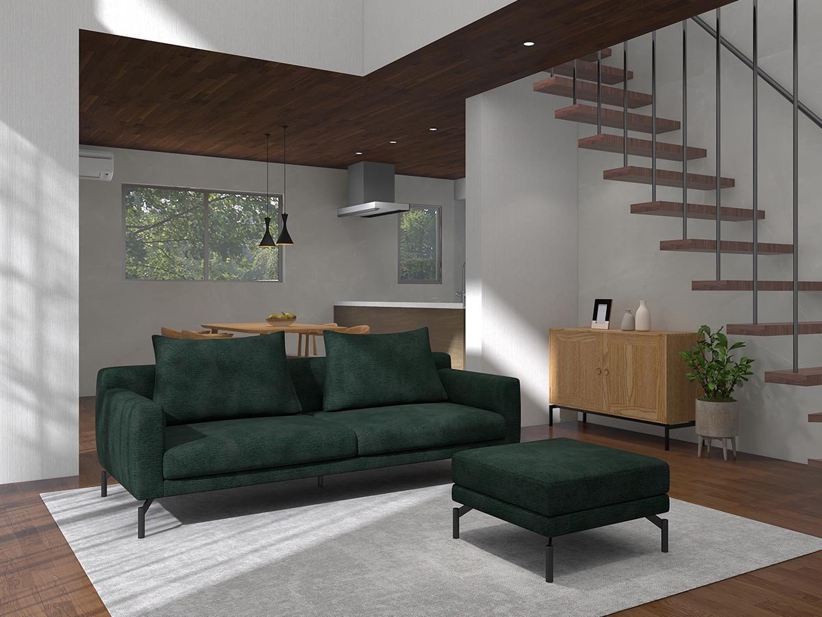 【フランネルソファ/FLANNEL SOFA / GOODS】のLENIS 2.5P SOFA / レニス 2.5人掛けソファ インテリア・キッズ・メンズ・レディースファッション・服の通販 founy(ファウニー) 　クッション　Cushion, Throw Pillow　シンプル　Simple, Minimal　スタンダード　Standard, Basic　パイピング　Piping, Trim Design　フォルム　Silhouette, Form　ポケット　Pocket, Pocket Detail　モダン　Modern, Contemporary　リラックス　Relax, Relaxed Fit　ホーム・キャンプ・アウトドア・お取り寄せ　Home Living / Home & Lifestyle / Camping Gear / Outdoor Camping　家具・インテリア　Home Furniture & Interior. Stylish & Functional Living Spaces　ソファー　Couches & Sofas　参考イメージ(張地:HUシリーズ ダークグリーン / グループ4、脚部ブラック焼付塗装)|ID: prp329100004969602 ipo3291000000037269954