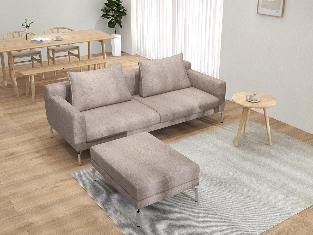 【フランネルソファ/FLANNEL SOFA / GOODS】のLENIS 2.5P SOFA / レニス 2.5人掛けソファ インテリア・キッズ・メンズ・レディースファッション・服の通販 founy(ファウニー) 　クッション　Cushion, Throw Pillow　シンプル　Simple, Minimal　スタンダード　Standard, Basic　パイピング　Piping, Trim Design　フォルム　Silhouette, Form　ポケット　Pocket, Pocket Detail　モダン　Modern, Contemporary　リラックス　Relax, Relaxed Fit　ホーム・キャンプ・アウトドア・お取り寄せ　Home Living / Home & Lifestyle / Camping Gear / Outdoor Camping　家具・インテリア　Home Furniture & Interior. Stylish & Functional Living Spaces　ソファー　Couches & Sofas　参考イメージ(張地:HUシリーズ サンドベージュ / グループ4、脚部クロムメッキ)|ID: prp329100004969602 ipo3291000000037269956